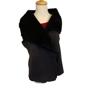 Three Dots Women's Faux Shearling Loose Mid Vest M